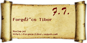 Forgács Tibor névjegykártya